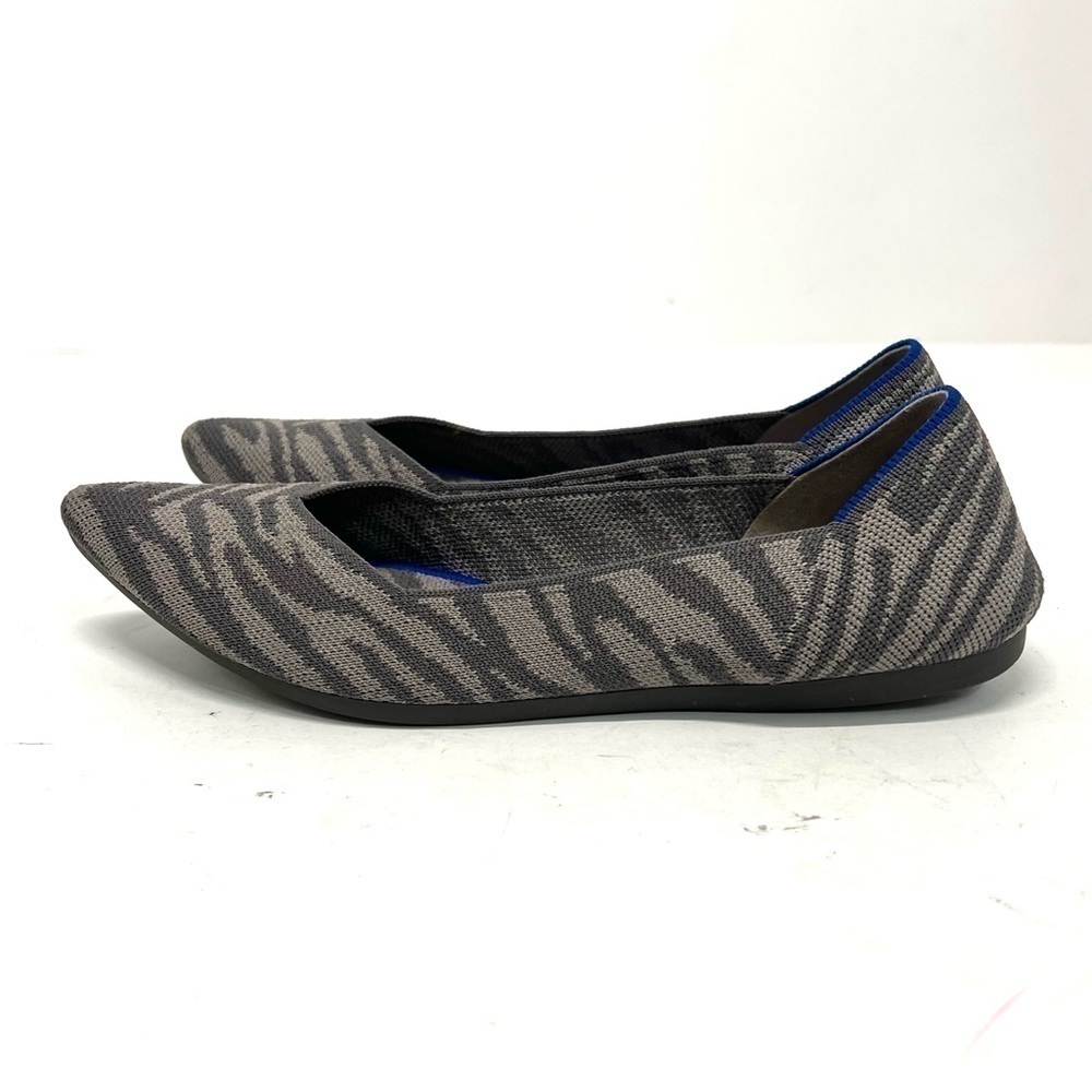 Rothy’s Gray Zebra The Point RARE Retired Flats Women’s 7.5 - Picture 13 of 16